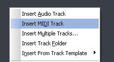Step 09 - Insert a new MIDI track